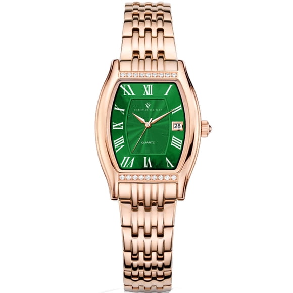 Reloj Christian Van Sant Gemma con caja de acero inoxidable y esfera verde