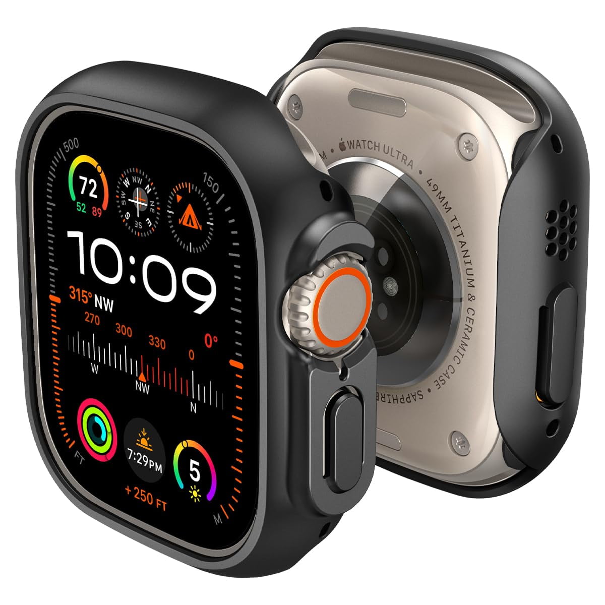 Funda Spigen Thin Fit Para Apple Watch Ultra 2/1 De 49 Mm, Color Negro