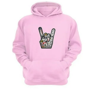 Genérico - Polerón Canguro Rock Rosa Talla S Unisex