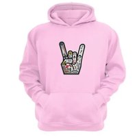 Genérico - Polerón Canguro Rock Rosa Talla M Unisex