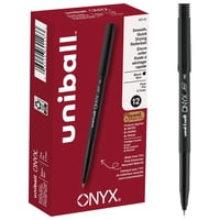 Bolígrafos Rollerball Uni-Ball Onyx Punta Fina 0.7Mm Negro 12 Unidades