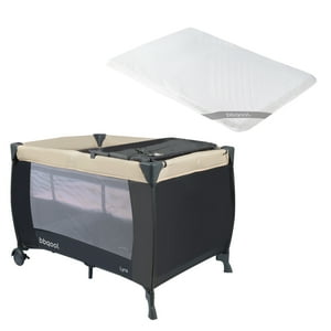 Bbqool - Cuna Playard Lyra Beige + Colchón De Viaje Plegable