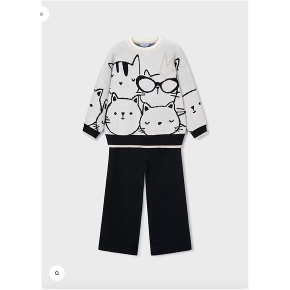 Conjunto niña Jersey con pantalon a juego. negro 2 años