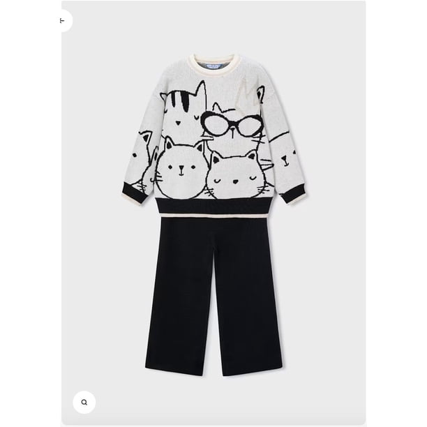 Conjunto niña Jersey con pantalon a juego. negro 2 años