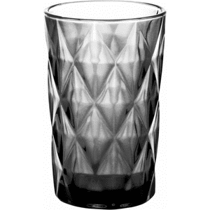 Set 4 Vasos Alto 35Cl Negro Rombo Vidrio Lugano
