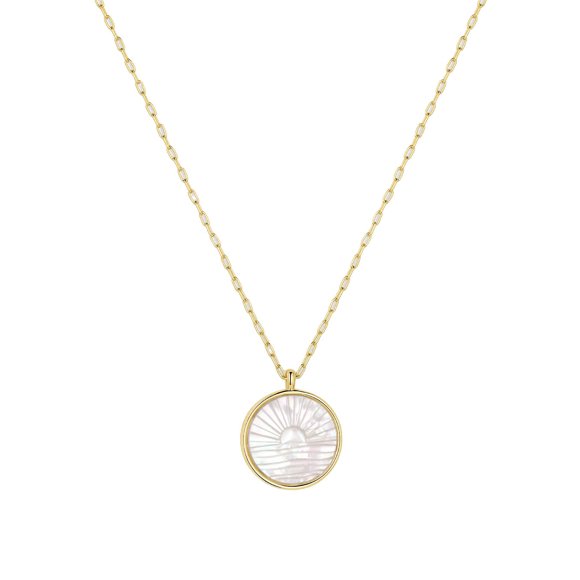 Collar Gorjana Sunset Grabado En Oro 18k Con Nácar