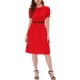 thumbnail image 1 of INSPIRE CHIC Vestido Vintage de Mujer Estampado Floral Cuello Peter Pan Largo a la Rodilla Vestido Casual L Rojo, 1 of 6