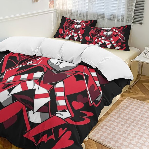 Hazbin Hotel 3-Piece Twin Bed Set - Includes 1 Single Comforter And 2 Pillowcases Bedding - Fade Resistant Microfiber - Hazbin Hotel