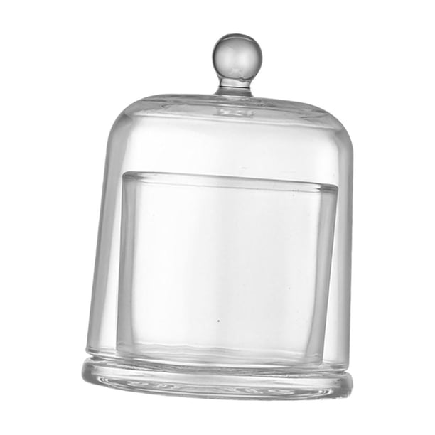Cloche transparente, cúpula de cristal, adorno de mesa, regalos transparentes, portavelas, tarro de campana, vitrina para recuerdos, reloj de joyería S