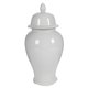 thumbnail image 1 of Frasco decorativo de porcelana Benzara con tapa y remate, blanco, 1 of 5