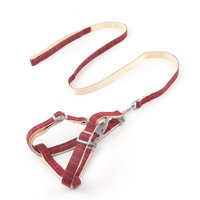 Genérico - Arnés Más Correa De Cuadro Para Mascotas Perros Rojo Talla M