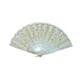 thumbnail image 4 of Abanico de mano Feng Shui Import blanco con bordado de flores doradas, 4 of 5