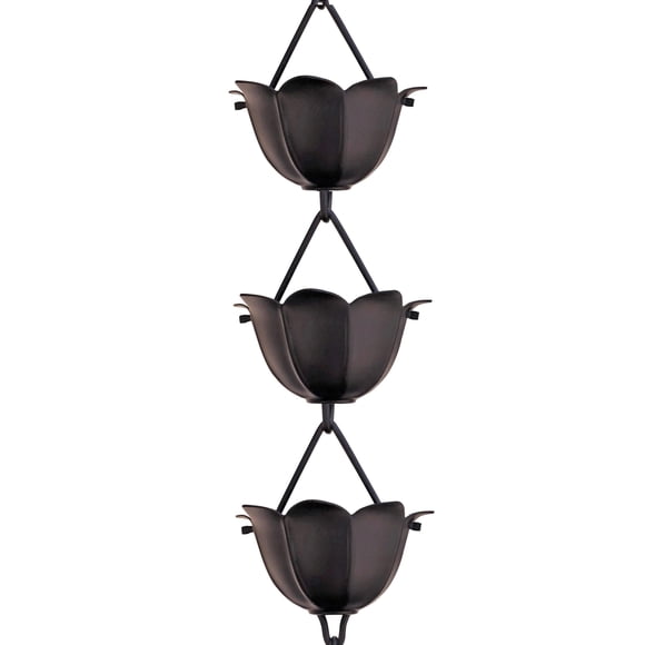 Cadena de Lluvia Monarch Cadena de Lluvias Loto de Aluminio 259 cm Negra