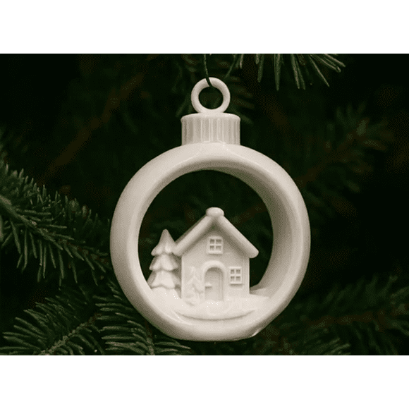 Bola de Navidad con Casa de Navidad
