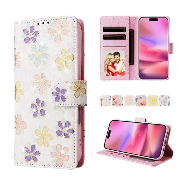 FOXDOCK Funda Tipo Cartera Floral para Samsung Galaxy A23 4G/5G ,Funda con Tapa de Cuero PU, Protección Antigolpes con Ranuras para Tarjetas y Soporte