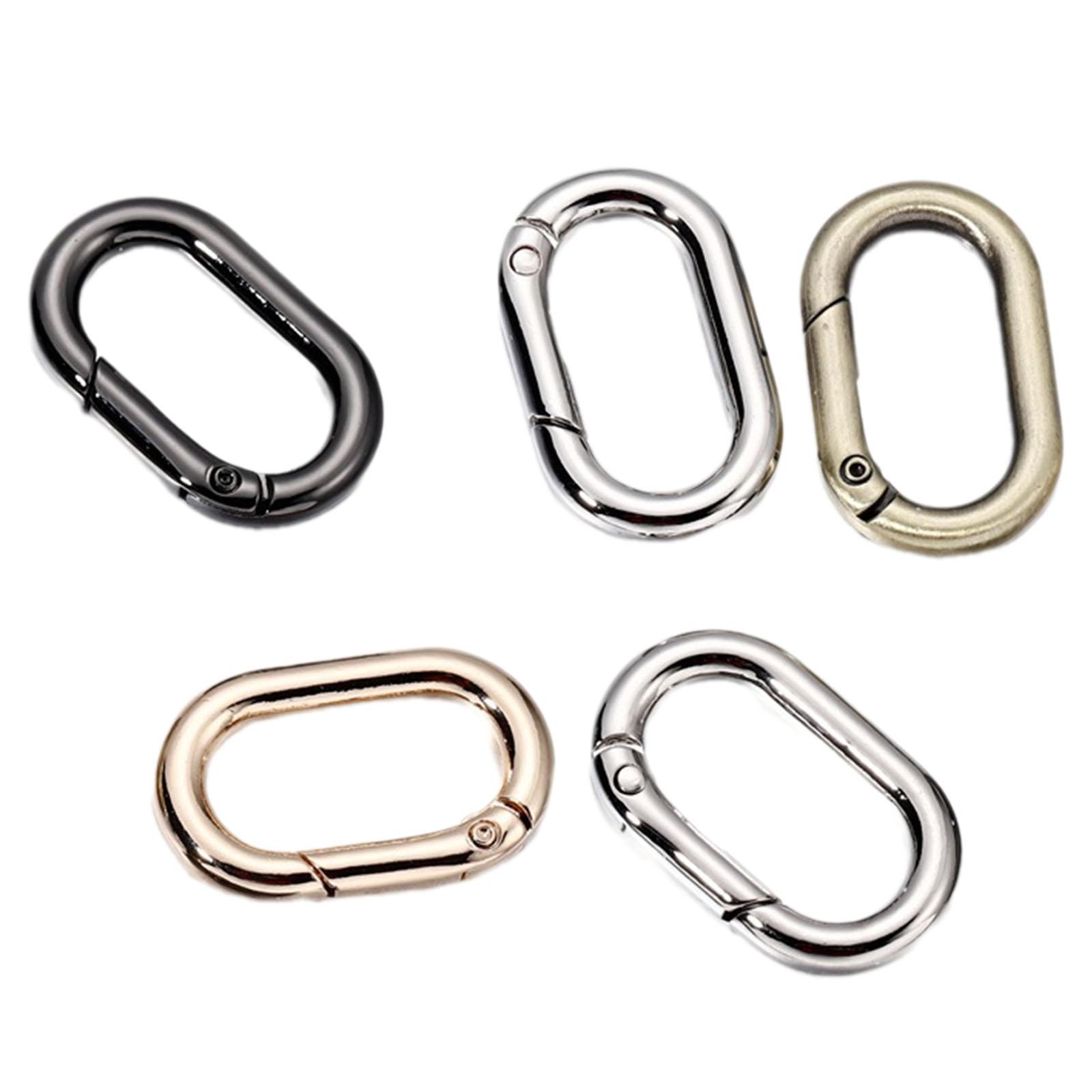 Magideal - 5 Piezas Mosquetones De Anillos Ovalados De Resorte Ganchos De Resorte De Aleación De Zinc De 1 Pulgada Clips De Resorte De Metal Para Accesorios De E Mezclado