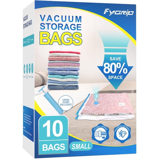 Bolsas de almacenamiento al vacío FYGRIP, paquete de 10 unidades pequeñas con bomba manual