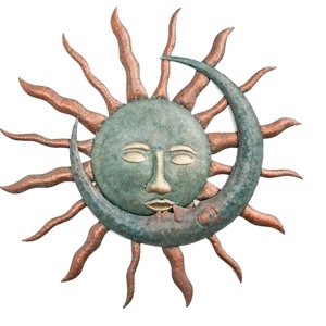 Bothyi - Decoración De Arte De Pared De Metal Colgante Creativo Sol Y Luna Para Oficina Hogar