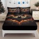 thumbnail image 1 of Bedding Dark Knight Flame Bat Logo Justice League Superhero Guarding Gotham City Pattern Mattress Protector Elastic Design Bed Sheet Perfect Fit Creative Deep P, 1 of 1