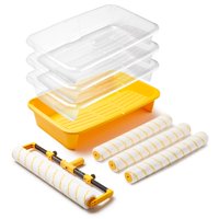 Kit De Rodillos De Pintura Voomey De 18 Pulgadas Con Bandeja Y Rodillo De Microfibra