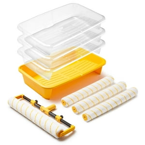 Kit De Rodillos De Pintura Voomey De 18 Pulgadas Con Bandeja Y Rodillo De Microfibra