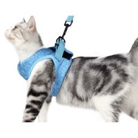 Genérico - Arnés Y Correa Gato Ultra Ligero Antiescape Azul M