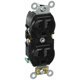 thumbnail image 1 of Enchufe eléctrico Leviton BR15-E 15A 125V Dúplex estrecho negro, 1 of 1