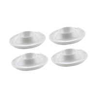 Magideal - 4 Piezas Bandeja Para Huevos Porta Huevos Apilables Accesorio Cocina Artesanía Pp Fácil Limpieza Adecuado Para Hogar Restaurante Encimera Organización Redondo Blanco