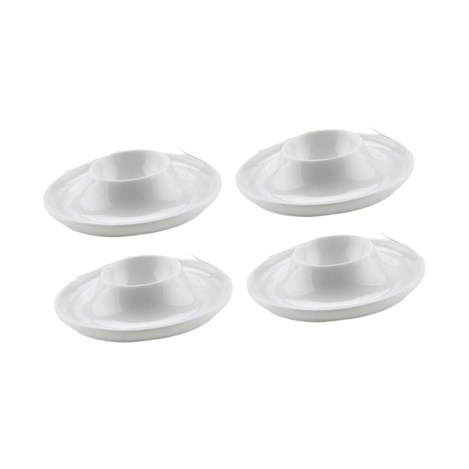 Magideal - 4 Piezas Bandeja Para Huevos Porta Huevos Apilables Accesorio Cocina Artesanía Pp Fácil Limpieza Adecuado Para Hogar Restaurante Encimera Organización Redondo Blanco