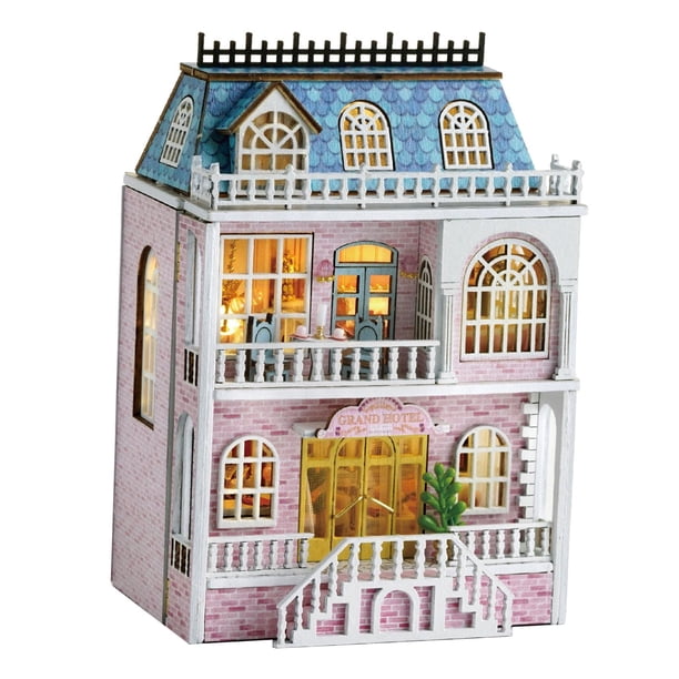 Casa de muñecas en miniatura con kits de muebles, artesanía en madera, juguetes coleccionables, rompecabezas 3D, casa de muñecas, juguete hecho a mano