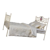 Magideal - Cama De Hierro 1:6 Con Colchón, Muebles En Miniatura Para Habitación, Juego De Simulación, Cama Doble, Retro Para Regalo, Diseño De Escena D