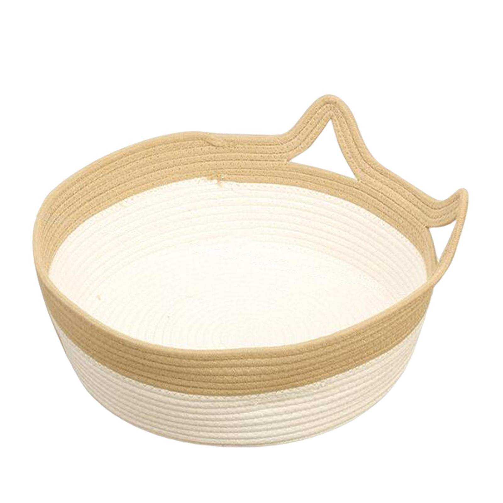 Ioensy - Cesta De Cama Tejida Para Gatos, Nido De Casa Para Mascotas, Cama Redonda Para Gatos Y Perros Pequeños, 14Cm X 40Cm