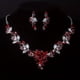 thumbnail image 1 of Bridal Jewelry Ladies Wedding Dress Wedding Accessories Royal Blue Leaf Shaped Flower Rhinestone Necklace Earring Set Wedding Set Chain Stage Performance Necklace, 1 of 3