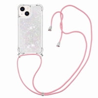 Funda Foxdock Para Iphone 13 Con Cuerda Ajustable, Brillo Líquido, Protección Antigolpes Y Lente – Ideal Para Regalo