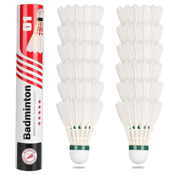 Pack de 12 plumas de ganso Philonext para bádminton
