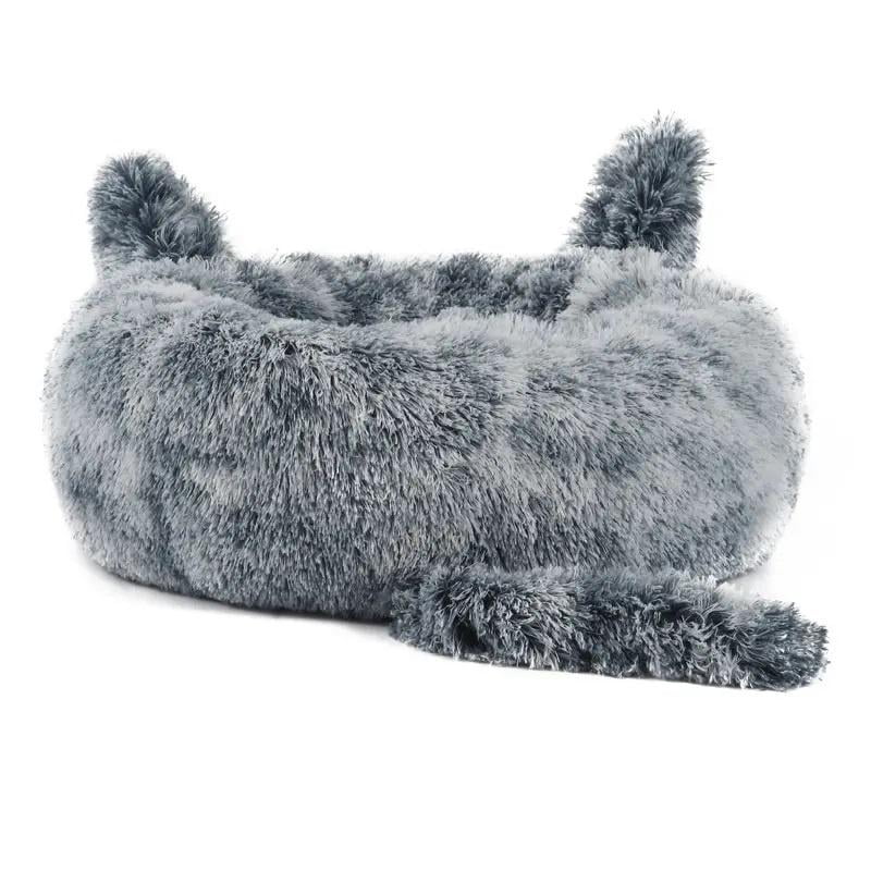 Luri Pets - Cama De Mascota Perro Gato Tipo Donut Con Cola - L 60 Cm Gris