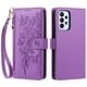 thumbnail image 2 of Funda Billetera Floral en Relieve samsung galaxy A23 4G con Tarjetero y Cremallera Morado, 2 of 6