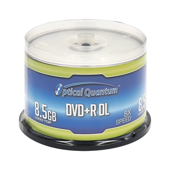 Caja para tartas DVD+R DL 8X, 8,5 GB, Quantum Blank Media, 50 discos