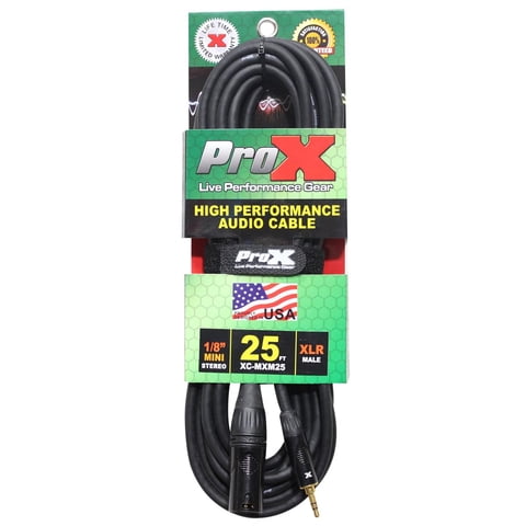 Cable Prox Cables Xc-Mxm25 Micrófono Balanceado Xlr Macho A 3,5 Mm 7,6 M