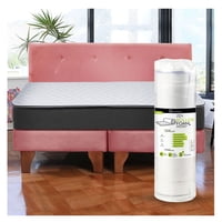 Latam Home - Cama Europea Zen Roller 2 Plazas Colchon Comprimido Espuma + Respaldo Tela Palo Rosa