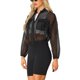 thumbnail image 4 of CHAQUETA BOMBER TRANSPARENTE PARA MUJER INSPIRE CHIC Cuello Simulado Cremallera Chaqueta Ligera Negra Talla L, 4 of 6