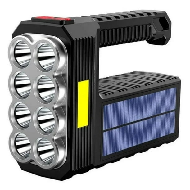 Linterna De Mano 8 Led Recargable Luz Solar + Usb