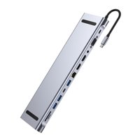 Magideal - Adaptador De Cable Concentrador Usb Plug And Play Práctico Con Puerto Pd De 100 W Rendimiento Estable Estación De Acoplamiento Tipo C Múltiples Interf 12 Puertos