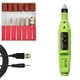 thumbnail image 4 of Kit de taladro de uñas eléctrico, pulidor de lijadora de lápiz de manicura USB con de arena de taladros intercambiables para exfoliar, pulir, - Verde, 4 of 5