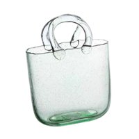Magideal - Jarrón De Cristal Nórdico Maceta Centro De Mesa Arreglo Floral Terrario Florero Hidropónico Forma De Bolso Para Entrada De Oficina Mantel Decoración Verde