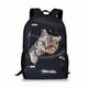 thumbnail image 1 of Black Denim Pocket Cat Student School Bag Kitten Printed Backpack Teenager Daily Casual Backpack Women Men Travel Rucksacks, 1 of 3