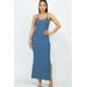 thumbnail image 1 of Vestido Largo De Tirantes Con Abertura Lateral Acanalada, 1 of 2