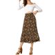 thumbnail image 2 of INSPIRE CHIC Faldas de Chifón para Mujer Cintura Elástica Volantes en Capas Faldas Midi Florales Marrón-Floral S, 2 of 7