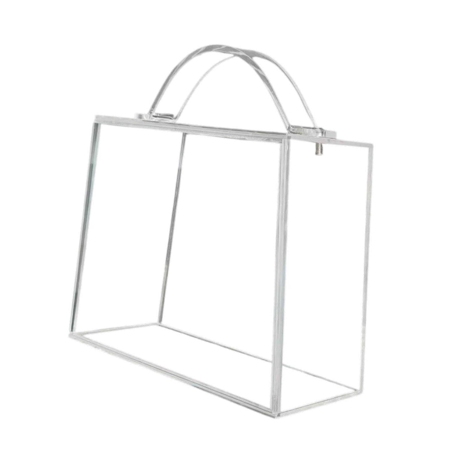 Magideal - Caja De Flores Tote Transparente Acrílico Portátil Elegante Caja De Flores Eternas Caja De Almacenamiento Con Tapa Para El Día De San Valentín Día De 19x15x16cm
