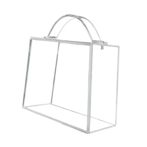 Magideal - Caja De Flores Tote Transparente Acrílico Portátil Elegante Caja De Flores Eternas Caja De Almacenamiento Con Tapa Para El Día De San Valentín Día De 19X15X16Cm